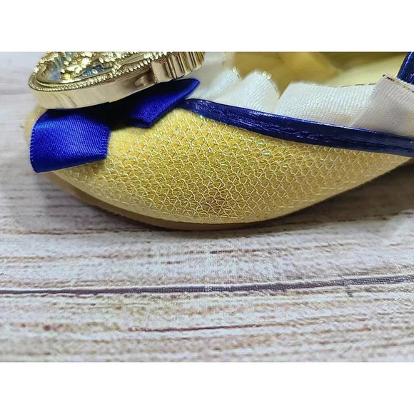 Disney Store Snow White Costume Dress Up Children's Shoes US 7/8 Gold Blue - Picture 9 of 11
